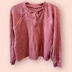 Old Navy Waffle Wine Shirt Sz M